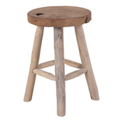 Badia Stool - Stool, teak, natural, 4 legs ø30x45 cm