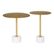 Lecco Side table - Side table in brass and marble ø41x58 cm