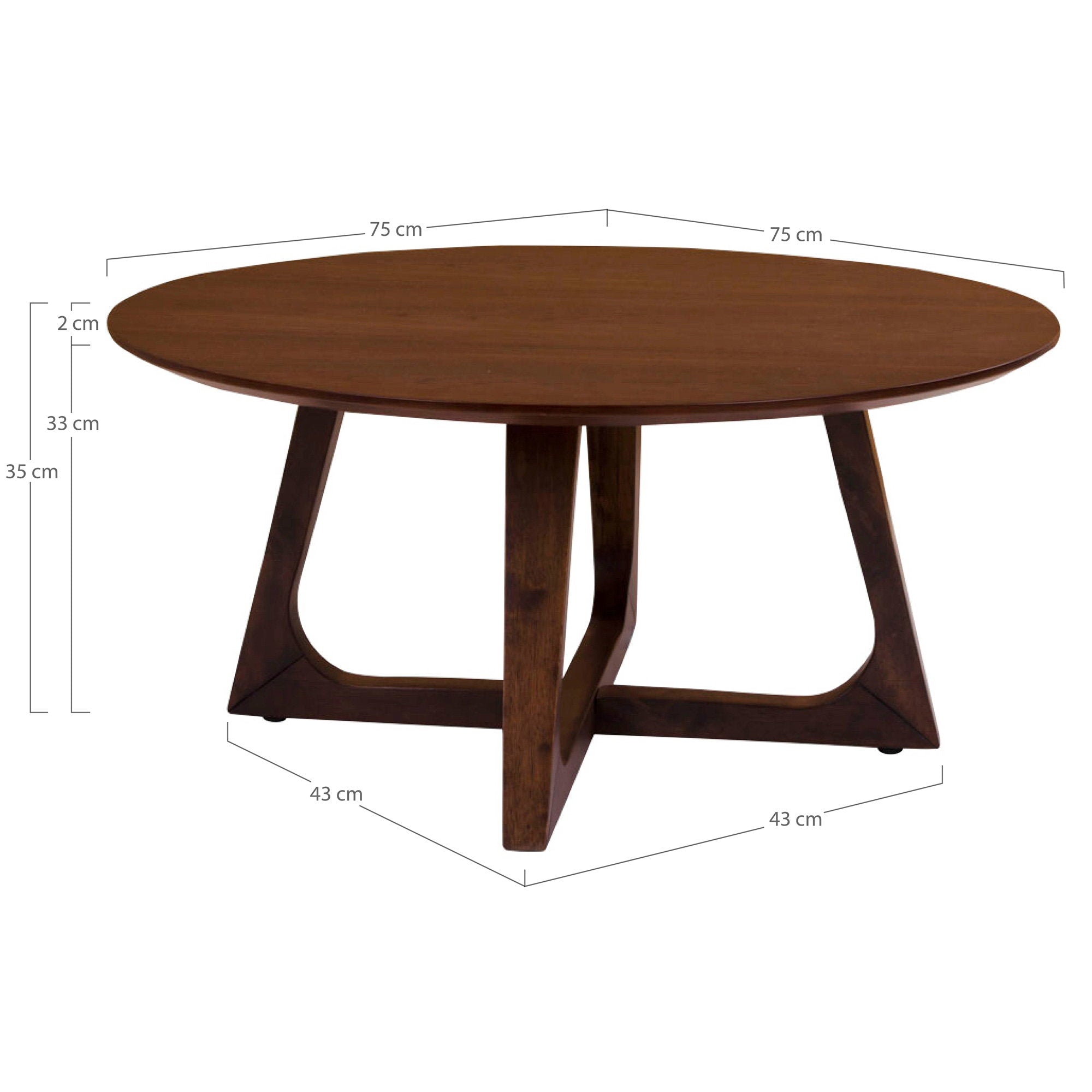 Hellerup Coffee Table - Coffee table, walnut veneer ø75x36 cm