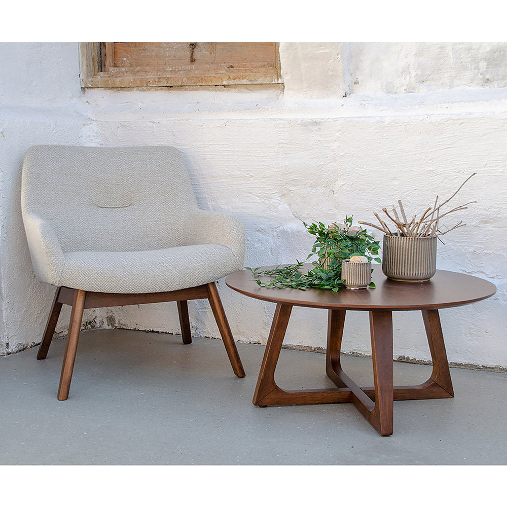 Hellerup Coffee Table - Coffee table, walnut veneer ø75x36 cm