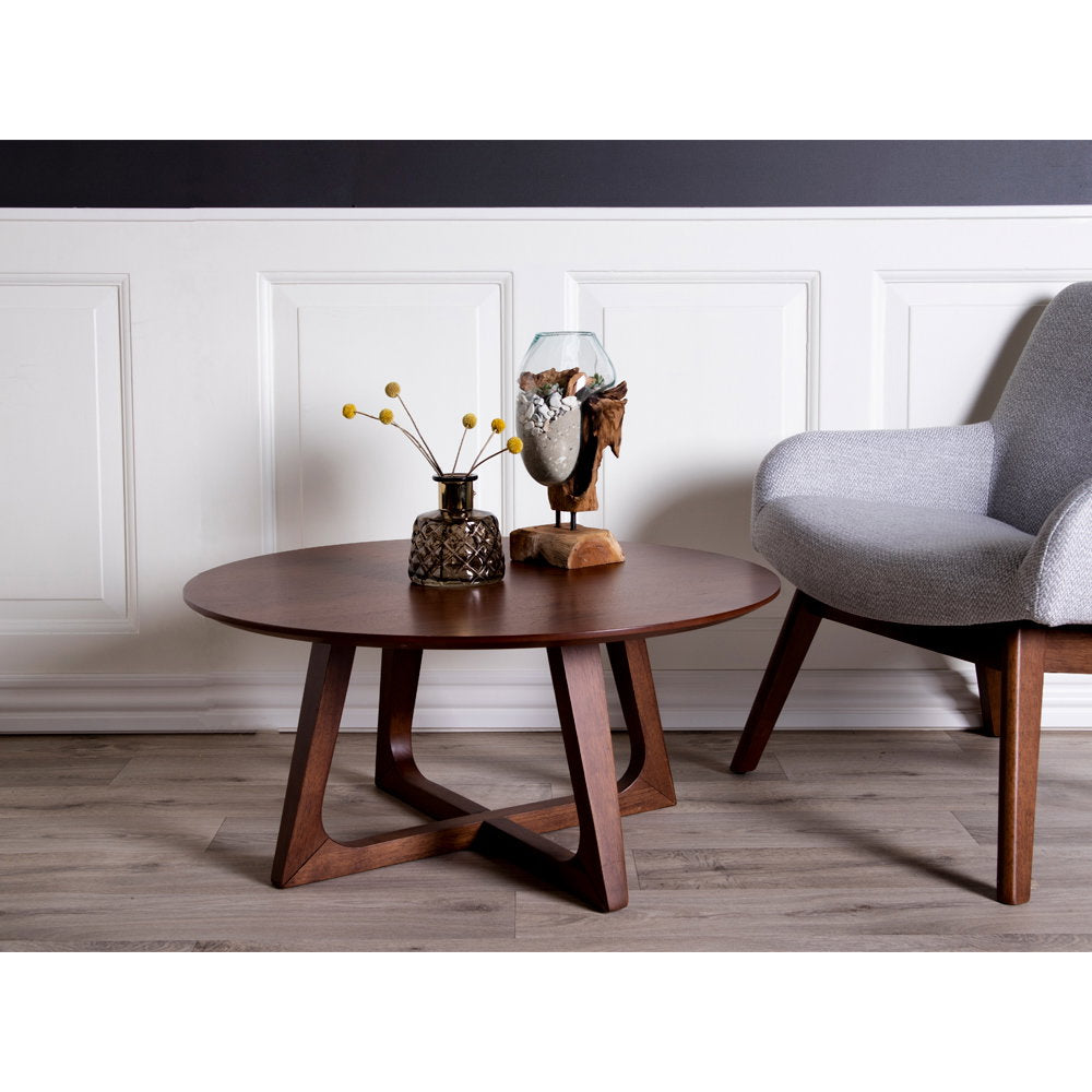 Hellerup Coffee Table - Coffee table, walnut veneer ø75x36 cm