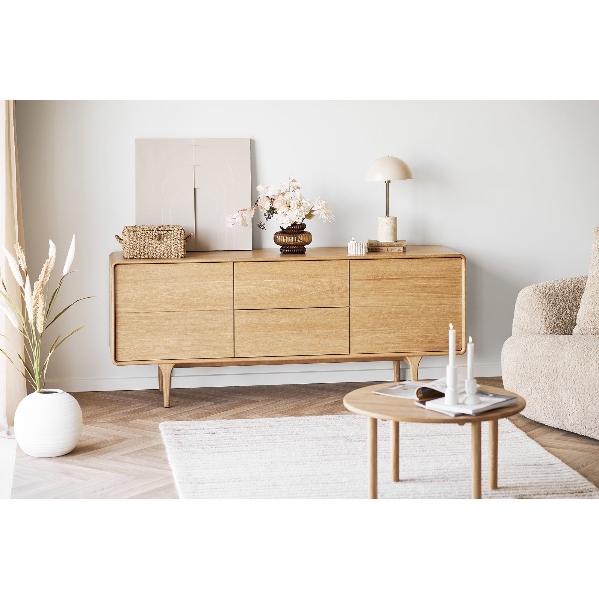 Jena Coffee Table - Coffee table, oak, natural ø70X40 cm