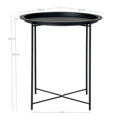 Bastia Side table - Side table in steel, black  ø47x50 cm