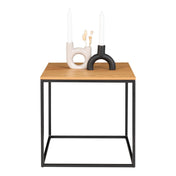Vita Side Table - Side table, oak look, black frame 45x45x45 cm