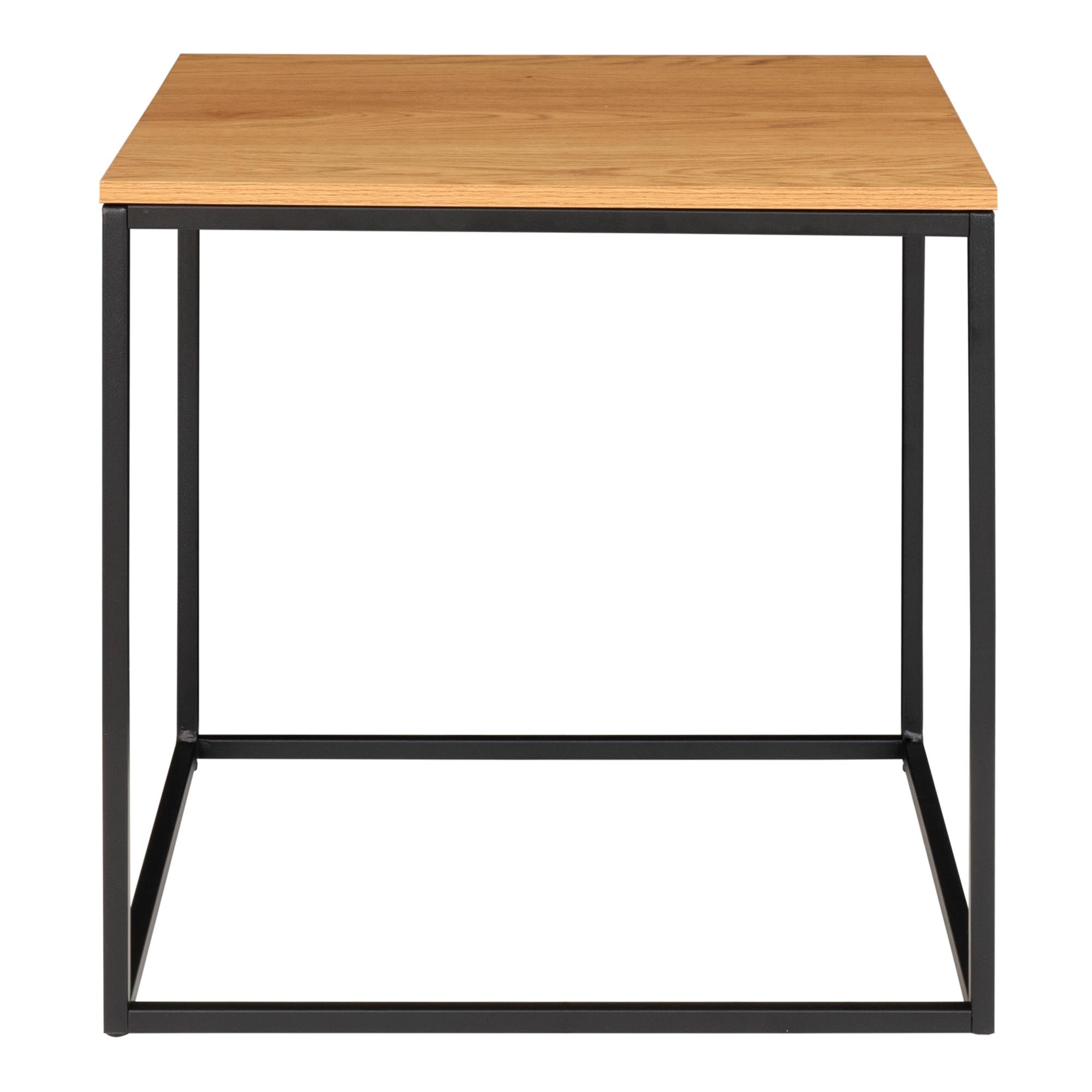 Vita Side Table - Side table, oak look, black frame 45x45x45 cm