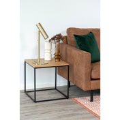 Vita Side Table - Side table, oak look, black frame 45x45x45 cm