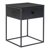 Vita Side table - Side table, 1 drawer, black, black frame 40x40x55 cm