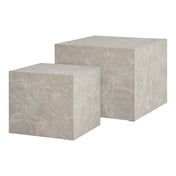 Prague Coffee Table - Coffee Table, marble look, beige set of 2