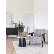 Brito Coffee Table - Coffee table, marble look, grey/black ø60x45 cm