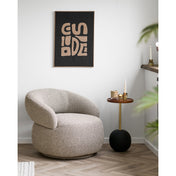 Sirone Side Table - Side table, mango wood/steel, black/brass look/dark brown Ø30x56 cm