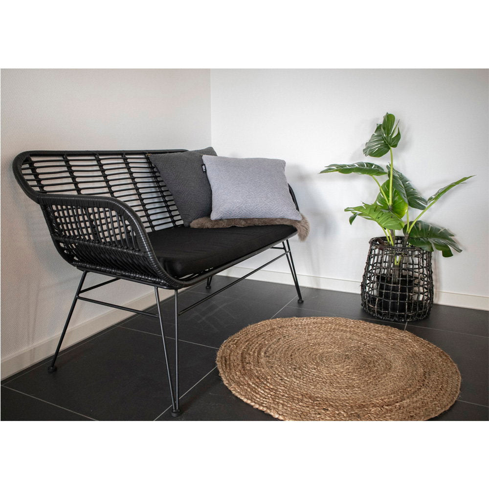 Velora vloerkleed - gevlochten jute naturel ø90 cm