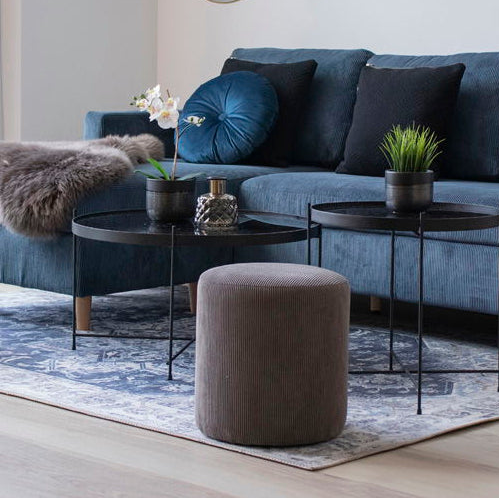 Serena 160x230cm woven rug - Blue & Cream