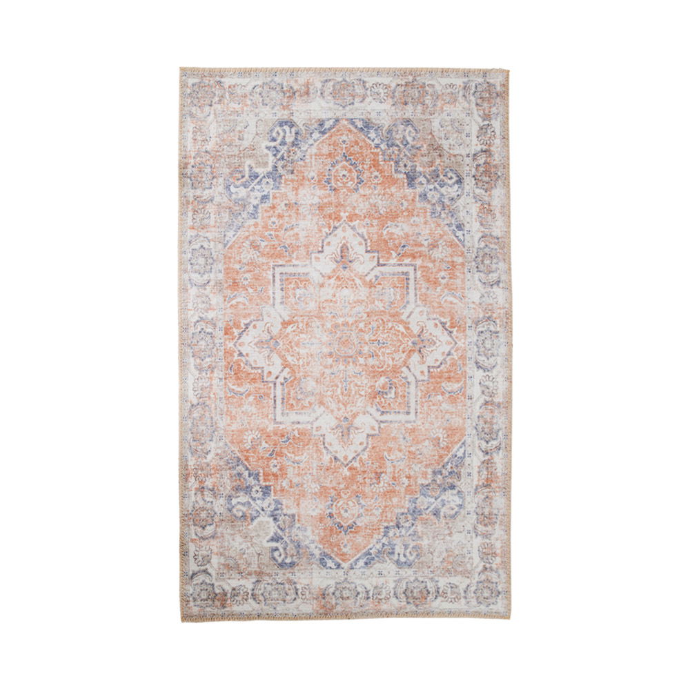 Aurelia 160x230cm soft chenille rug - Blue & Orange
