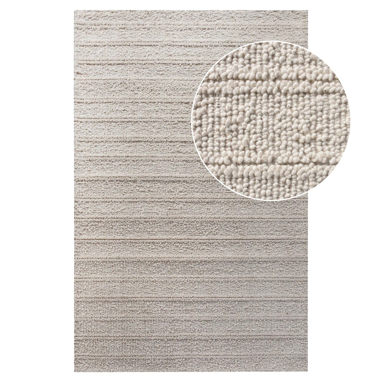 Sora 160x230cm handwoven wool rug - Ivory