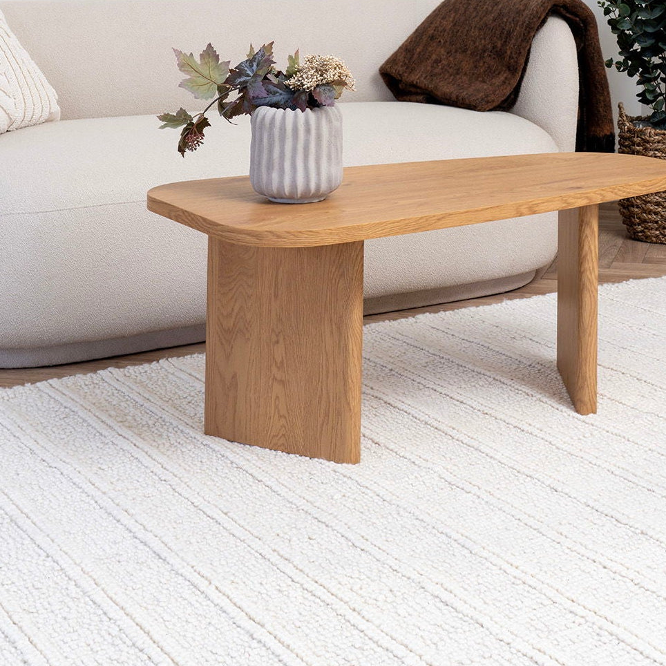 Sora 160x230cm handwoven wool rug - Ivory
