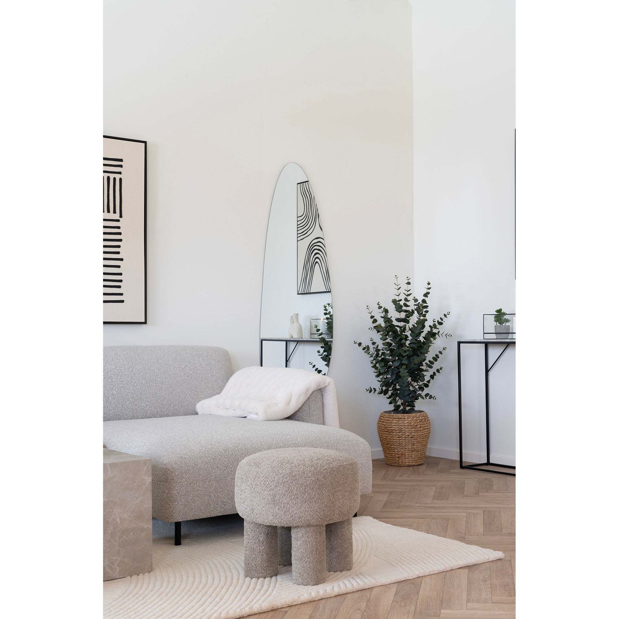 Eira 160x230cm wool rug – Ivory