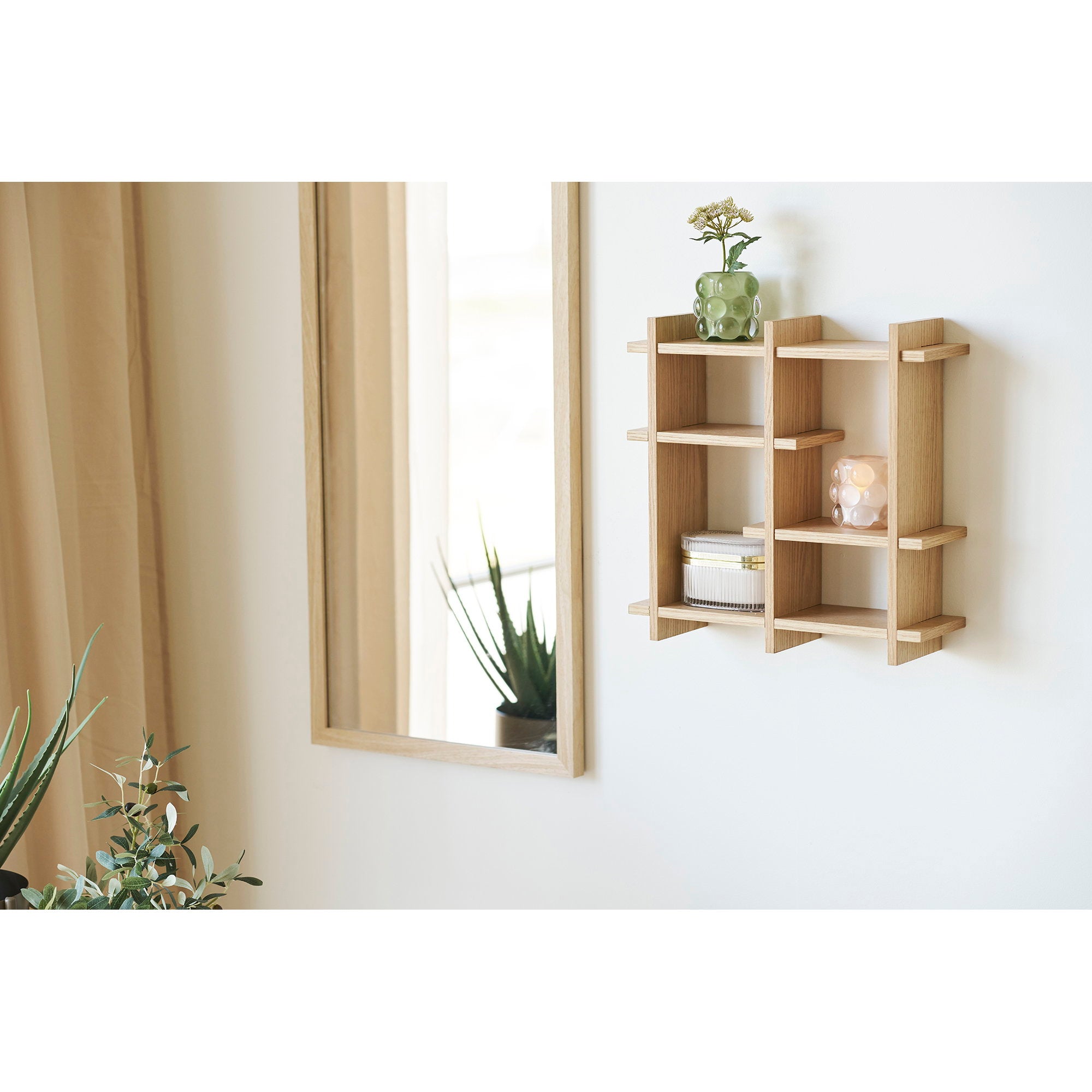 Olsberg Wall Shelf - Wall shelf, oak veneer, natural 40x12x40 cm
