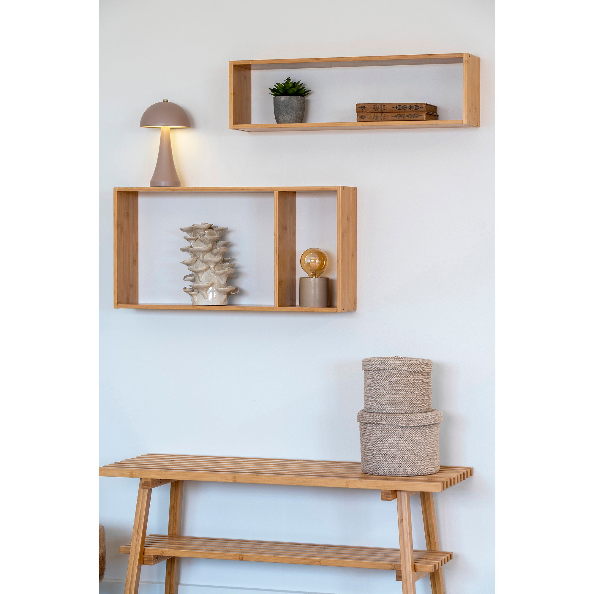 Ember Wall Shelf - Wall Shelf, bamboo, natural 70x15x19,5 cm