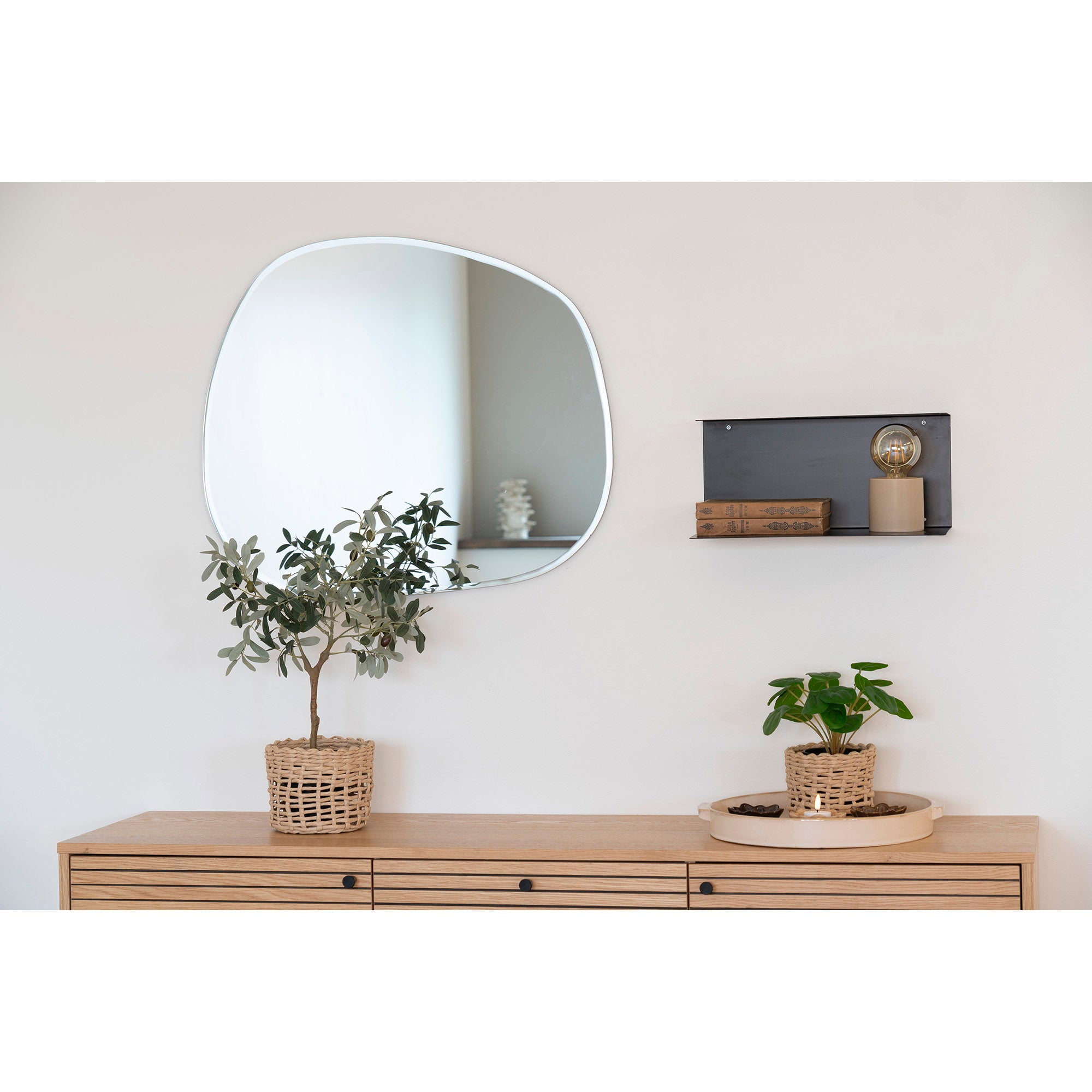 Lille Wall Shelf - Wall Shelf, steel, black 40x18x18 cm