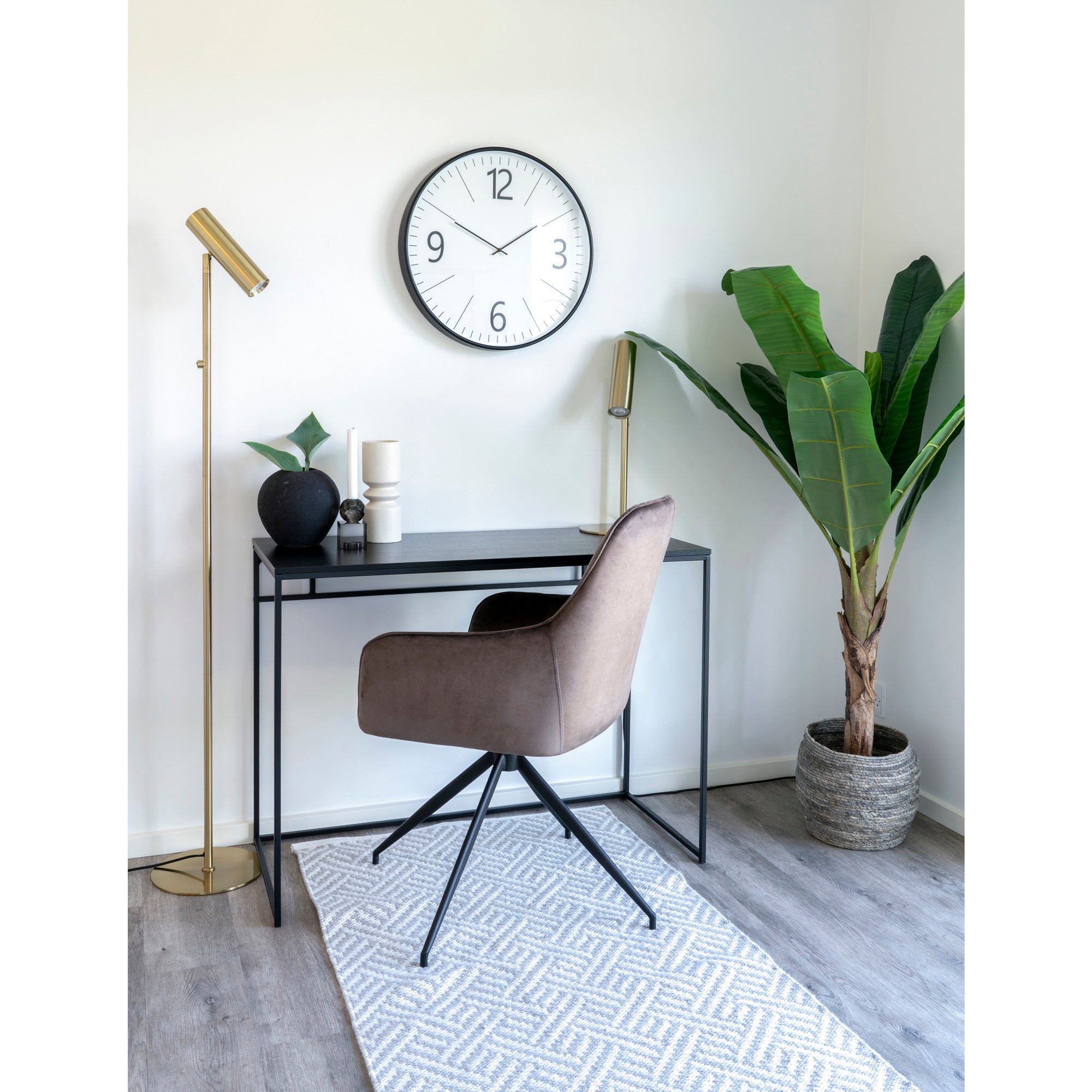 Biel Wall Clock - Wall clock, black and white, , silent movement ø51 cm