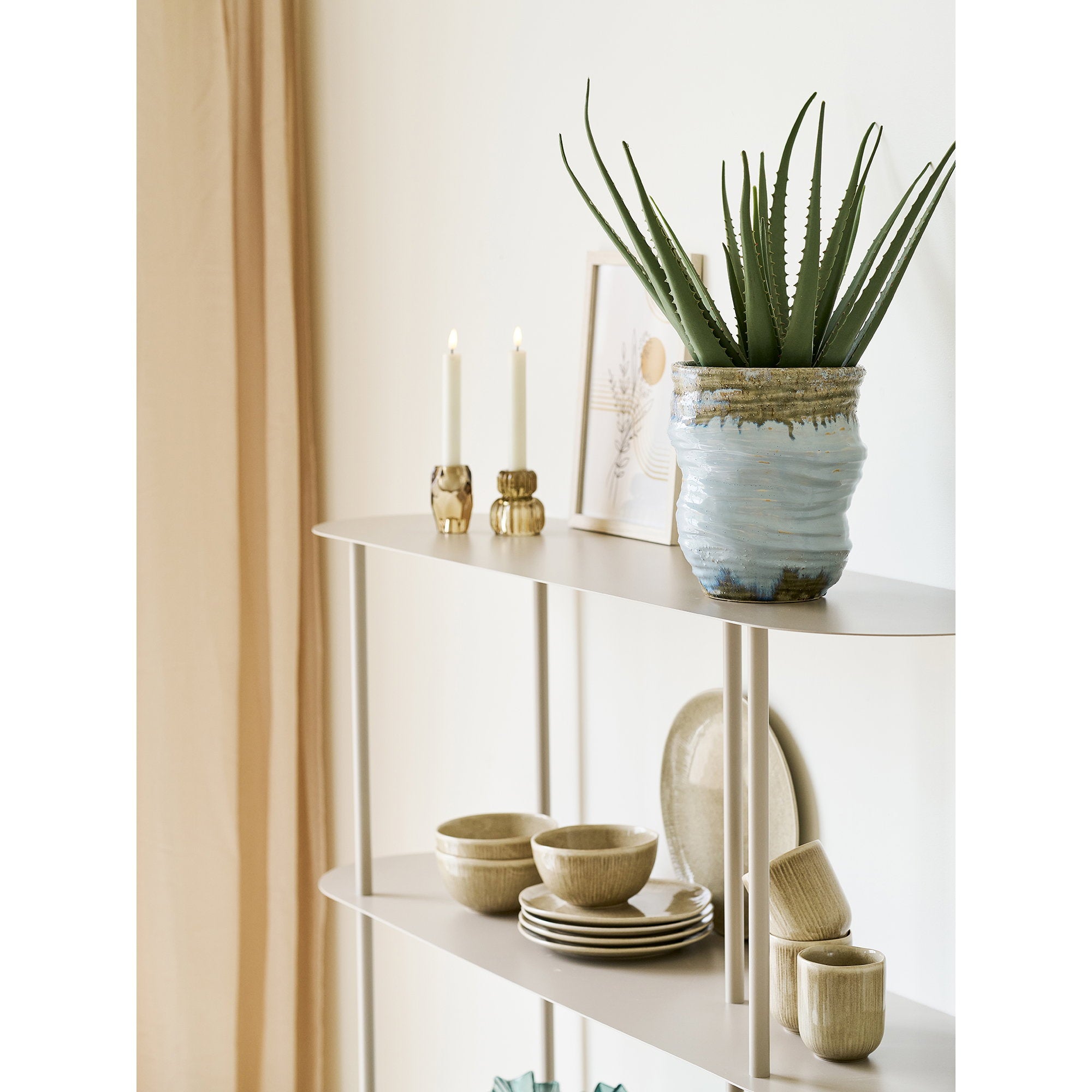 Vase - Vase, ceramic, light blue ø19,5x22,5