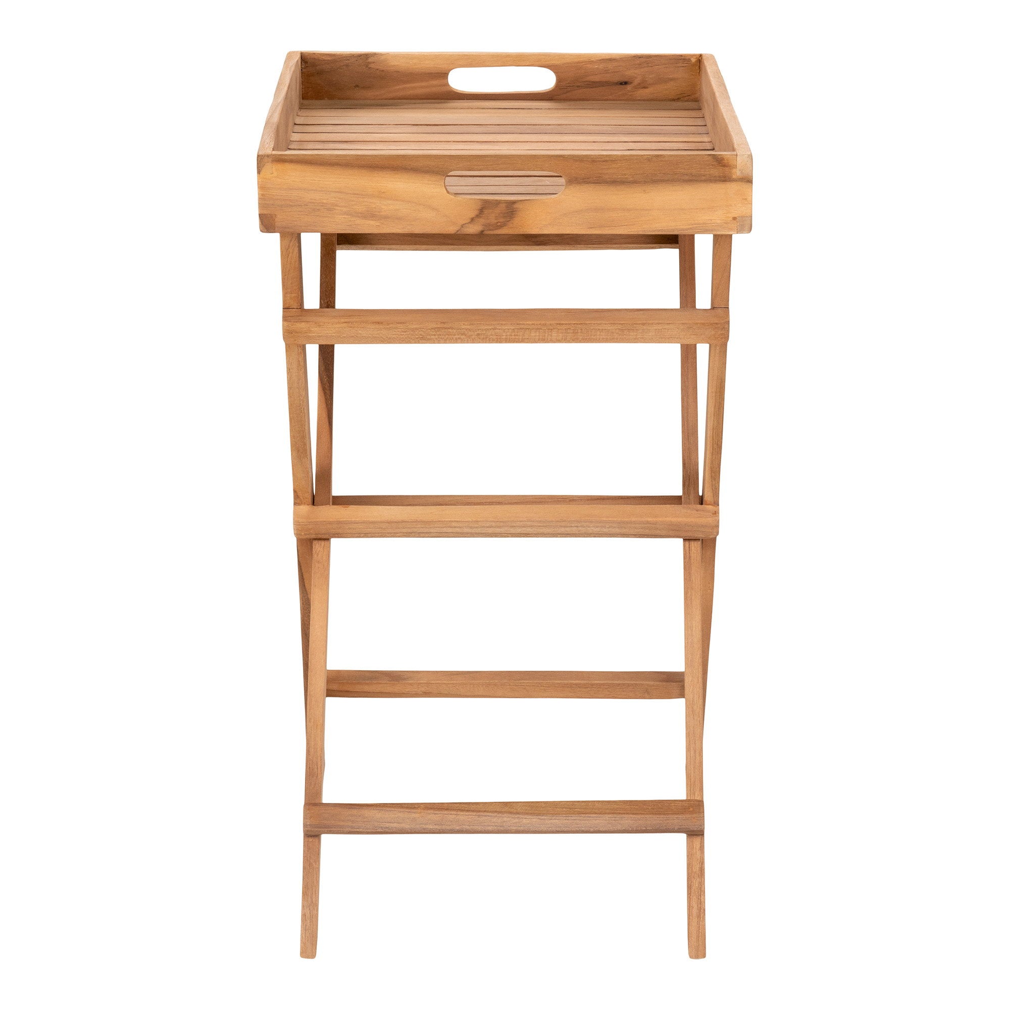 Teak dienbladtafel naturel - 29 x 39 x 49,5 cm
