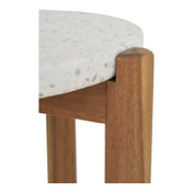 Terracina Side Table - Side table, acacia/terrazzo, white/natural ø37x48 cm