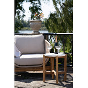 Terracina Side Table - Side table, acacia/terrazzo, white/natural ø37x48 cm