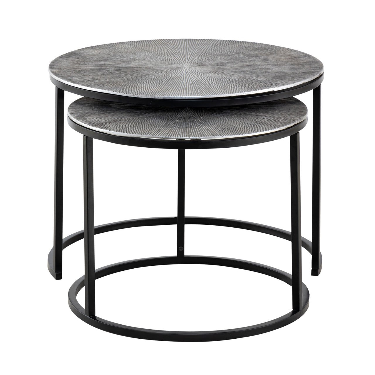Calvera silver aluminium side table set