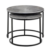 Calvera silver aluminium side table set