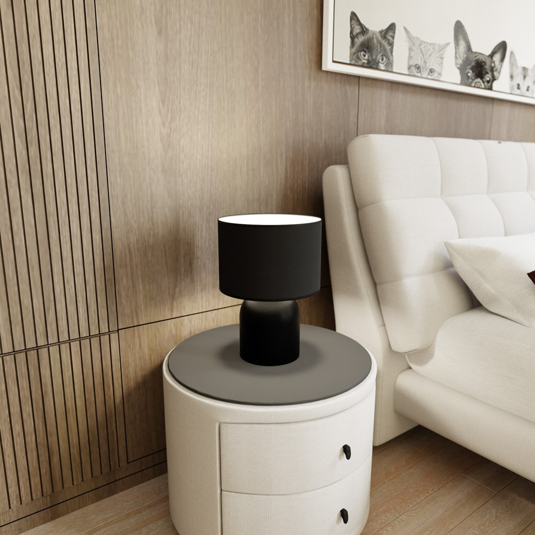 Elira black white steel table lamp