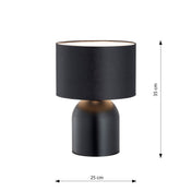 Elira black white steel table lamp