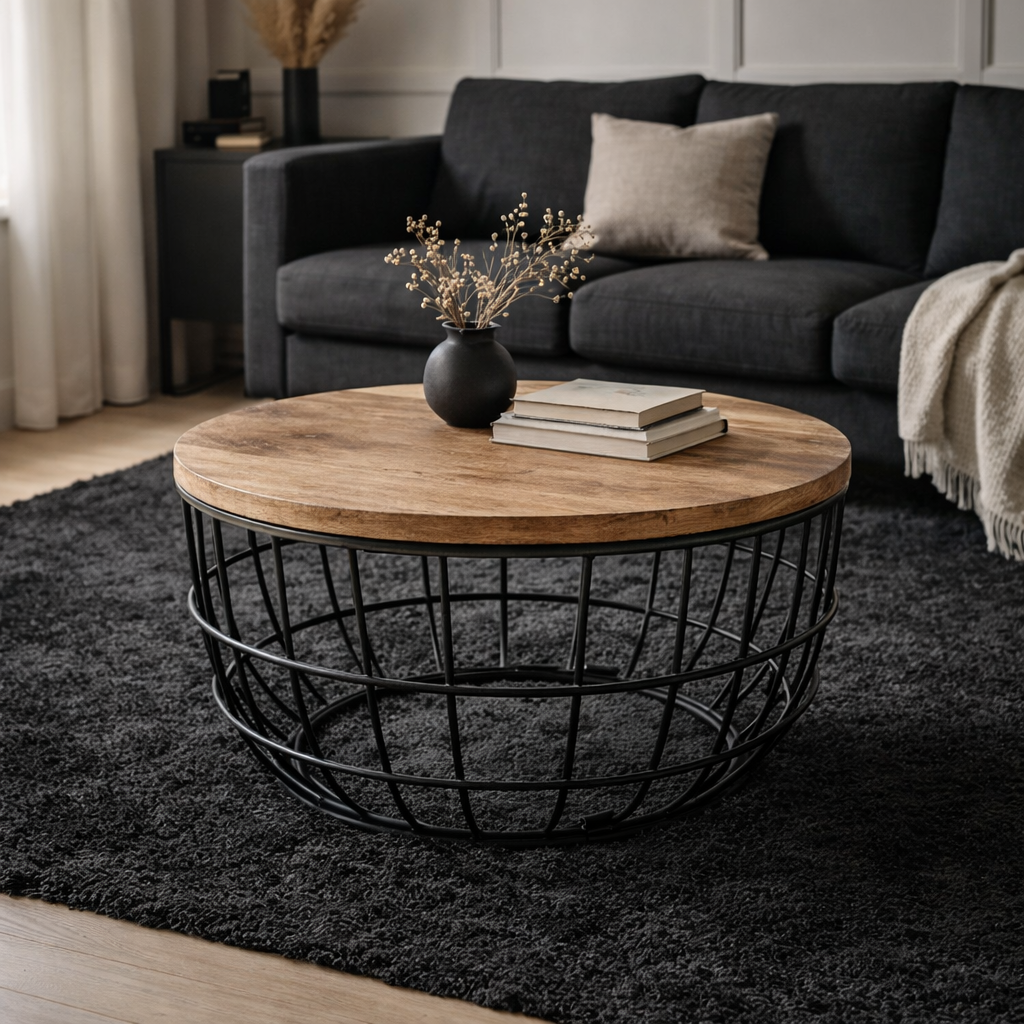 Lexara tobacco wood side table